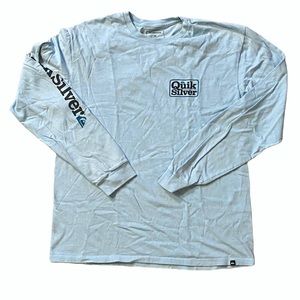 light blue quicksilver beach long-sleeve shirt